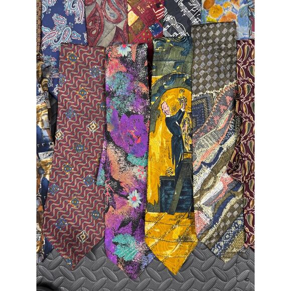 Lot of 50 Groovy Ties: Mostly Silk, Classic Mix J. Garcia Alfani Dior Everything - Picture 2 of 11